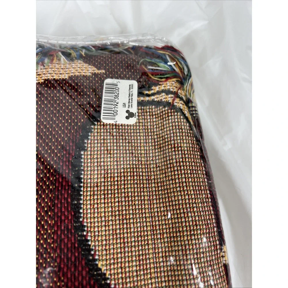 Mickey‎ Mouse Tapestry Woven Throw Blanket Walt Disney World Maroon 58